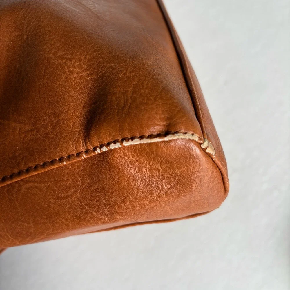 Sam & Hadley Studded Tan Faux Leather Shoulder Bag